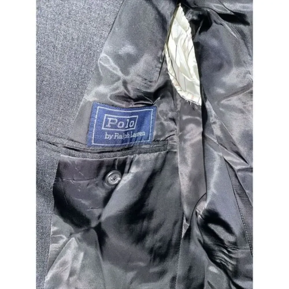 Ralph Lauren Polo Men's Wool‎ Blazer Jacket Size 43R Made in USA Gray